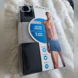 Jockey ActiveStretch Cotton Stretch Pk 3 5" Boxer Briefs Sz 2XL Navy/Gray